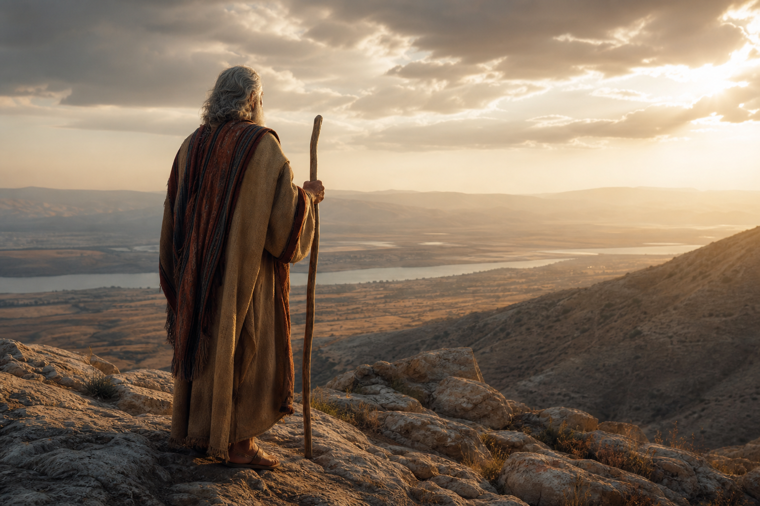 Moses viewing the Promised Land from Mount Nebo